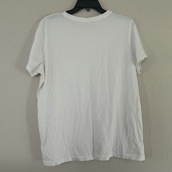 🦋 Lands’ End White Classic T-Shirt Short Sleeve Tee Minimalist Neutral Basic - Picture 4 of 6